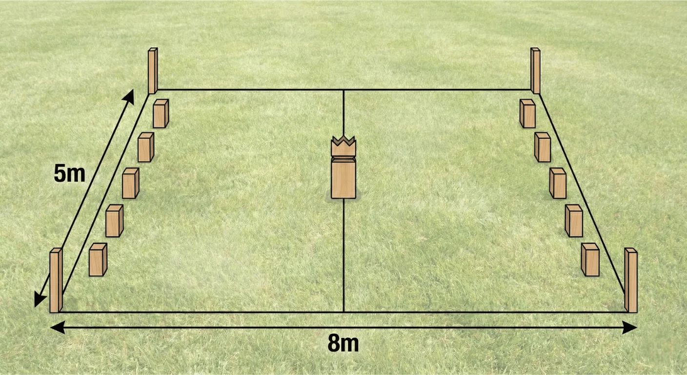 kubb - Spielfeldregeln - Abmessungen